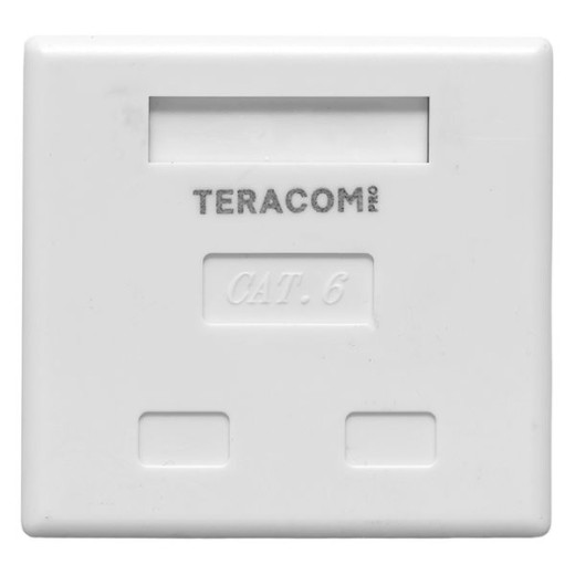 Розетка настенная TERACOM PRO Cat.6 неэкранированная 2 порта RJ-45 Dual IDC белая