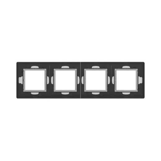 Рамка из алюминия 4 поста (8 мод.), Avanti, серая