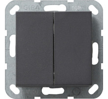 Gira S-55 Антрацит Переключатель 2-клавишный нажимной (клавиши с самовозвратом)