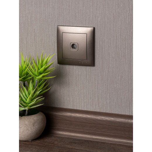 Валенсия лицевая панель розетки TV 1-местная 75Ом 5-862МГц графит EKF PROxima