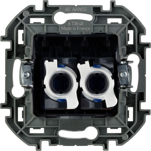 Розетка компьютерная двойная RJ45 категория 6 UTP - Legrand/Daccord Inspiria - алюминий