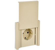 IEK FORTE&PIANO Ваниль Розетка с/з со шт с крышкой винтовое крепление 16А IP44 FP421