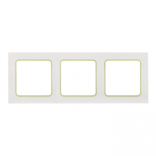 Стокгольм Рамка 3-местная белая с линией цвета зеленый EKF PROxima