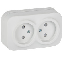 IEK GLORY Роз. 2-я без з/к с з/ш о/у 10А РСш22-2-ХБм бел. м.