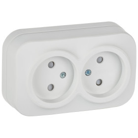 IEK GLORY Роз. 2-я без з/к с з/ш о/у 10А РСш22-2-ХБм бел. м.