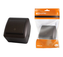 TDM Выключатель на 2 направления 1-кл. открытой установки IP44 10А шоколад 