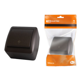 TDM Выключатель на 2 направления 1-кл. открытой установки IP44 10А шоколад 