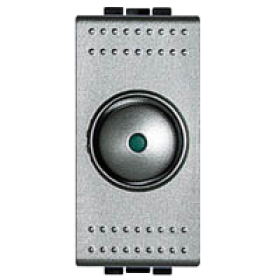 BT LL Алюминий Cветорегулятор поворотный для активной нагрузки 450-800вт, размер 1 модуль.