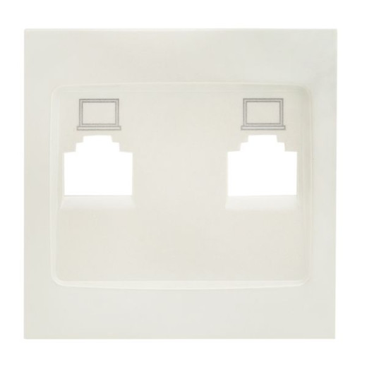 Валенсия лицевая панель розетки RJ-45 2-местная жемчуг EKF PROxima