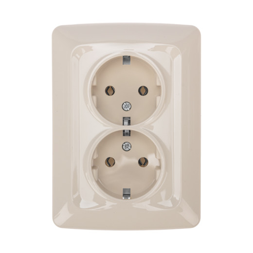 DEA Розетка 2-ая керамика с/з с/у 16А Беж KRANZ