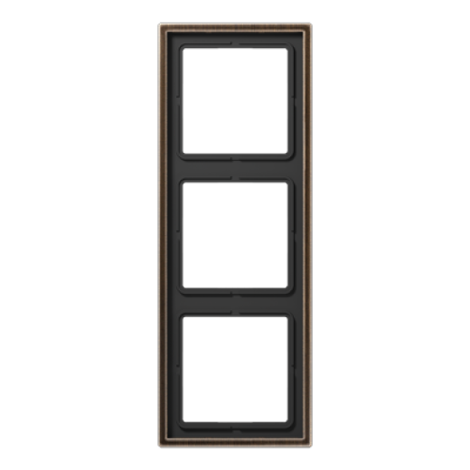 Рамка для вертикальной и горизонтальной установки, 3 поста, металл, латунь antik, Messing