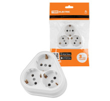 TDM Розетка треугольная 2П+3 открытой установки IP20 16A белая 