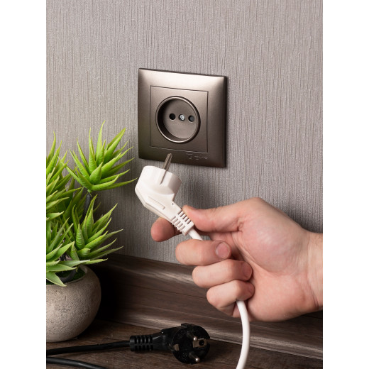 Валенсия лицевая панель розетки 1-местной б/з 10 А графит с защ. штор. EKF PROxima