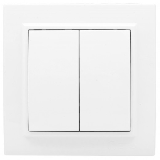 Выключатель 2-кл. СП проходной 10А белый Минск EKF Basic