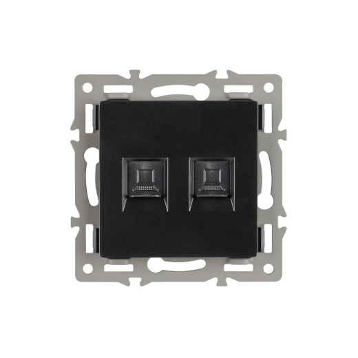 Механизм компьютерной розетки двойной SCT-MPC2-PL-BK (RJ-45, CAT6) (Arlight, -)