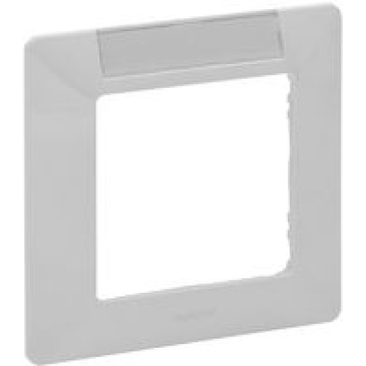 Рамка 1 пост с держателем для маркировки - Legrand Etika - алюминий