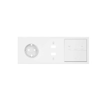Simon 100 Белый матовый Кит 3 поста, фронт. Накладка на 1 розетку Schuko + 1 з/у 2xUSB + 1 клавиша выключателя + 1 клавиша жалюзи