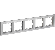 IEK BRITE BASE Алюминий Рамка 5-м РУ-5-БрА