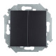 Выключатель двухклавишный, 16А, 250В, винтовой зажим, графит