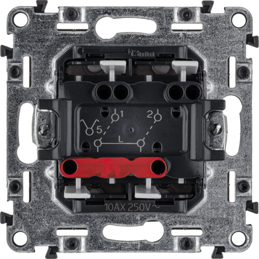 Valena ALLURE.Выключатель двухклавишный 10А 250В с лицевой панелью.Безвинтовые зажимы.Белый