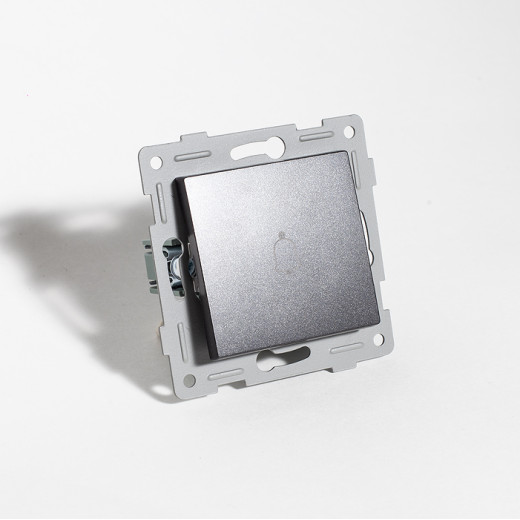 Выключатель самовозвратный звонкового типа, 10А, 220-250V (антрацит)