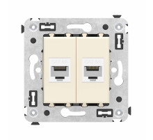 DKC Avanti Компьютерная розетка RJ-45 без шторки в стену, кат.6А двойная, 