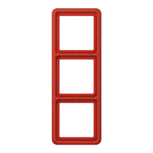 Рамка для вертикальной и горизонтальной установки ударопрочная, 3-кратная, красная