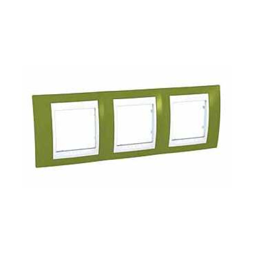 UNICA ХАМЕЛЕОН РАМКА 3-постовая, горизонтальная, БЕЛЫЙ/ ФИСТАШКОВЫЙ