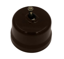 BIRONI Лизетта Пластик Коричневый Выключатель 1-кл (тумблерный), ручка Бронза