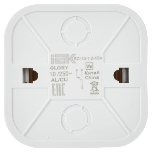 GLORY Выключ. 1-кл. прох. о/у 10А ВСп10-1-0-ХБм бел. м. IEK