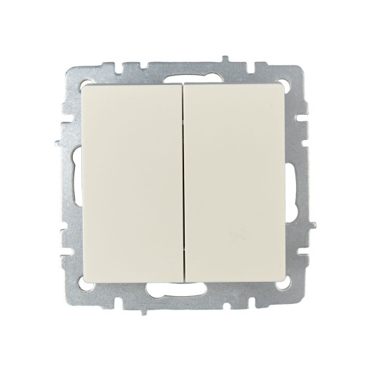 BRITE Выключ. 2-кл. прох. 10А ВС10-2-6-БрКр беж. IEK