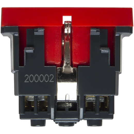 Розетка электрическая 2К+З,с защитными шторками, с механической блокировкой (красный)