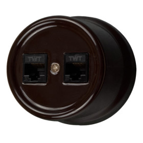 BIRONI Лизетта Керамика Коричневый Розетка 2-ая RJ45