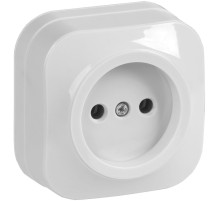 IEK GLORY РС20-2-ХБ Розет. 1-ая без з/к о/у 10А GLORY белый