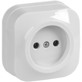 IEK GLORY РС20-2-ХБ Розет. 1-ая без з/к о/у 10А GLORY белый