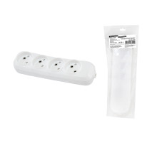 TDM Колодка розеточная 4 гнезда 2П б/з 10А 250В белая серии 