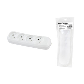 TDM Колодка розеточная 4 гнезда 2П б/з 10А 250В белая серии 