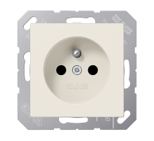 JUNG Розетка франко-бельгийской системы слоновая кость, защита от детей