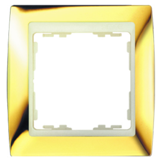 Simon 82 Золото/Слоновая кость Рамка 4-ая