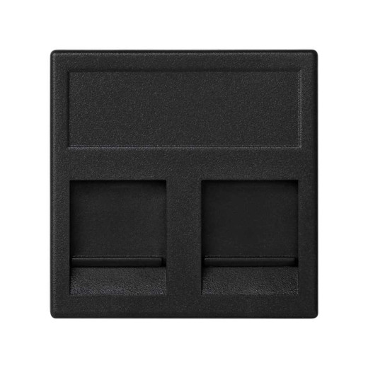 Simon Адатер со шторками на 2 коннектора RJ45, AMP(S110,SL110,SLt),Brand-Rex, 45х45мм,графит
