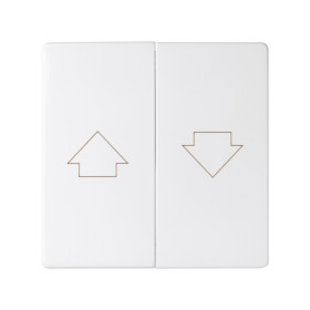 Simon S82 Concept Матовый белый, Клавиша 2-я для жалюзи с блокировкой и пиктограммой 