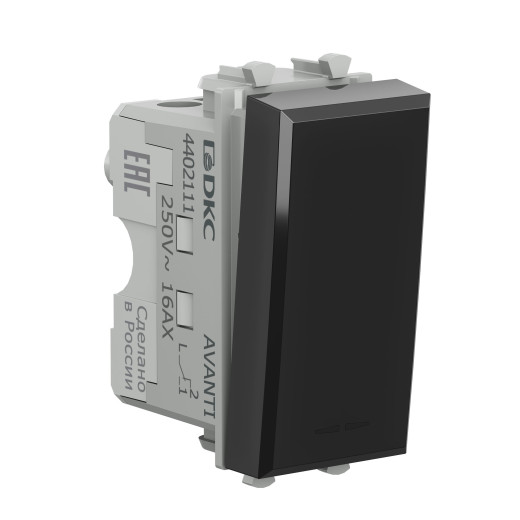 Переключатель модульный, Avanti, черный квадрат, 1 модуль