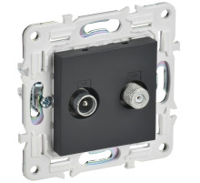 IEK SKANDY Графит Розетка двойная TV+SAT SK-A13G