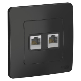 Systeme Electric Blanca внутр Антрацит Розетка 2-ая компьютерная RJ45
