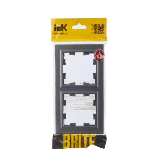 BRITE Рамка 2-мест. РУ-2-БрС сталь IEK