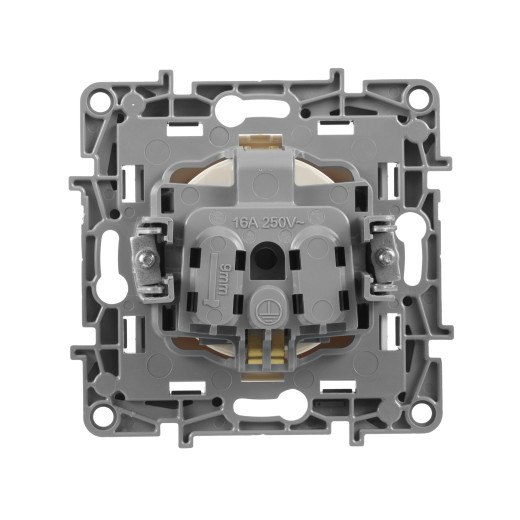 Розетка с заземлением - Legrand Etika - со шторками 16А 250В винтовые зажимы - слоновая кость