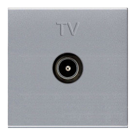 ABB NIE Zenit Серебро Мех ТВ розетки, простой, 2-модульный