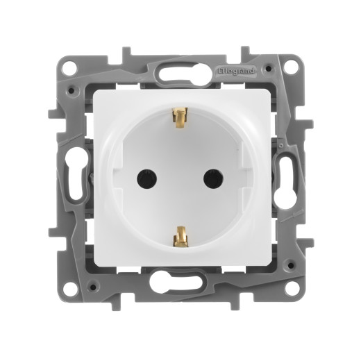 Розетка с заземлением - Legrand Etika - без шторок 16А 250В винтовые зажимы - белый