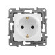 Розетка с заземлением - Legrand Etika - без шторок 16А 250В винтовые зажимы - белый
