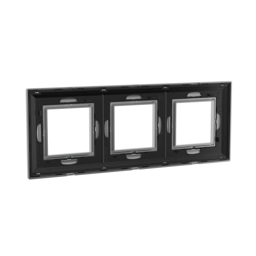 Рамка из металла 3 поста (6 мод.), Avanti, светло-серебристая